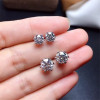 Moissanite Stud Earrings 0.5CT 1CT VVS Lab Diamond Test Passed Wedding Party Anniversary Gift For Women Real 925 Sterling Silver|Stud Earrings|