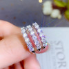 Moissanite ring for women engagement gift 0.1CT 3mm VVS1 lab diamond test passed real 925 soild sterling silver free ship|Rings|
