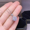 Moissanite Pendant 1CT 6.5MM VVS Lab Diamond Necklace for Women Wedding Party Anniversary Gift Real 925 Sterling Silver Necklace|Pendants|