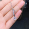 Moissanite Pendant 1CT 6.5MM VVS Lab Diamond Necklace Real 925 Sterling Silver Fine Jewelry for Women Wedding Anniversary Gift|Pendants|