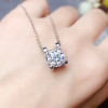 LeeChee Moissanite Pendant 0.5CT 1CT 2CT 3CT VVS Lab Diamond with Certificate Classic Style Necklace Real 925 Sterling Silver|Pendants|