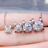 LeeChee Moissanite Pendant 0.5CT 1CT 2CT 3CT VVS Lab Diamond with Certificate Classic Style Necklace Real 925 Sterling Silver|Pendants|
