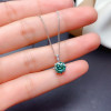 LeeChee Blue Green Moissanite Pendant 1CT 6.5MM VVS Lab Diamone With Certificate Engagement Necklace Real 925 Sterling Silver|Pendants|