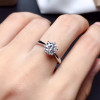 Moissanite ring 1CT 6.5mm VVS1 engagement fine jewelry Diamond Test Passed round excellent cut 100% 925 Sterling Silver for girl|Rings|