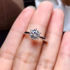 Moissanite ring 1CT 6.5mm VVS1 engagement fine jewelry Diamond Test Passed round excellent cut 100% 925 Sterling Silver for girl|Rings|