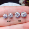 Moissanite Stud Earring for Women Wedding Party Anniversary Gift 0.5CT 1CT VVS Lab Diamond Fine Jewelry Real 925 Sterling Silver|Stud Earrings|