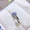 Moissanite Ring for Women Engagement Anniversary Gift 1CT VVS 6.5MM Lab Diamond Classic Fine Jewelry Real 925 Sterling Silver|Rings|