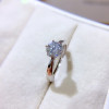 Moissanite Ring for Women Engagement Anniversary Gift 1CT VVS 6.5MM Lab Diamond Classic Fine Jewelry Real 925 Sterling Silver|Rings|