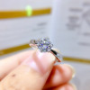 Moissanite Ring for Women Engagement Anniversary Gift 1CT VVS 6.5MM Lab Diamond Classic Fine Jewelry Real 925 Sterling Silver|Rings|