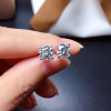 Moissanite Earring for Women Engagement Anniversary Wedding Gift 1CT 6.5MM D Color VVS Lab Diamond Real 925 Sterling Silver|Stud Earrings|