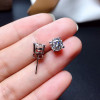 Moissanite Earring for Women Engagement Anniversary Wedding Gift 1CT 6.5MM D Color VVS Lab Diamond Real 925 Sterling Silver|Stud Earrings|