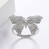 LUALA Dainty Butterfly Crystal Zircon Rings for Women Anti Allergies Jewelry Accessories Charm Finger Ring Wedding Band Jewelry|Rings|