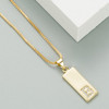LUALA Gold Color A Z 26 Letter Cubic Zirconia Pendant Necklaces For Women Simple Square Stainless Steel Chain Necklace|Pendant Necklaces|