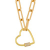 LUALA AAA Zircon Gold Oval Lock Necklaces For Women Screw Clasp Lock Carabiner Clasp Necklaces Pendants Womens Trendy Jewelry|Pendant Necklaces|