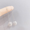 LUALA 2020 New Korean Design AAA Zircon Tassel Earrings Female Long Paragraph Spherical Pendant Earring Fashion Jewelry Gifts|Hoop Earrings|