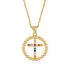 LUALA CZ Rainbow Virgin Mary Necklaces For Women/Girl Gold Crystal Heart Necklaces Pendants Women Jewelry virgen de guadalupe|Pendant Necklaces|