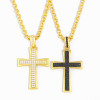 LUALA Gold Chain Cross Necklace For Women White/black Cubic Zirconia Choker Necklace Pendant CZ Female Religion Jewelry Gifts|Pendant Necklaces|