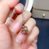 Yellow Moissanite Pendant 1CT VVS 6.5MM Lab Diamond Test Passed Fine Jewelry for Women Gift Real 925 Sterling Silver Necklace|Pendants|