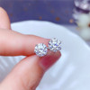 LeeChee Moissanite stud earrings 1CT 6.5mm VVS1 lab diamond with Certificate party gift for girl real 925 soild sterling silver|Stud Earrings|