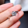 Moissanite ring for women wedding 1CT 6.5MM round excellent cut VVS1 top quality girl jewelry free ship real 925 sterling silver|Rings|