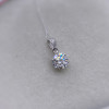 Real 18K White Gold Pendant 1CT Moissanite Necklace 6.5MM VVS Lab Diamond Rose Gold Fine Jewelry for Women Engagement Gift Au750|Pendants|