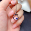 3MM Sri Lanka Sapphire Pendant Natural Blue Gemstones Necklace for Women Anniversary Gift Real 925 Sterling Silver Crown Design|Pendants|