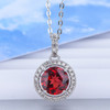LeeChee Garnet pendant for women 7mm 100% natural wine red gemstone necklace fine jewelry daily wear real 925 Sterling Silver|Pendants|