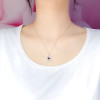 Sri Lanka Sapphire Pendant for Women Anniversary Gift 4*6MM Natural Blue Gemstone Fine Jewelry Real 925 Sterling Silver Necklace|Pendants|