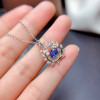 Sri Lanka Sapphire Pendant for Women Anniversary Gift 4*6MM Natural Blue Gemstone Fine Jewelry Real 925 Sterling Silver Necklace|Pendants|