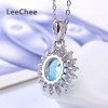 Leechee natural blue topaz pendant for women gift classic 7*9mm multicolor gemstone jewelry real 925 Solid Sterling Silver|Pendants|