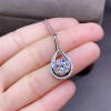 1CT 2CT Moissanite Necklace VVS 8MM Lab Diamond Pendants for Women Wedding Party Gift Fine Jewelry Real 925 Sterling Silver|Pendants|