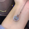 1CT 2CT Moissanite Necklace VVS 8MM Lab Diamond Pendants for Women Wedding Party Gift Fine Jewelry Real 925 Sterling Silver|Pendants|