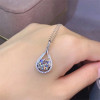1CT 2CT Moissanite Necklace VVS 8MM Lab Diamond Pendants for Women Wedding Party Gift Fine Jewelry Real 925 Sterling Silver|Pendants|