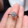 LeeChee Moissanite Ring for Women Wedding Party Anniversary Ring 1CT VVS Lab Diamond With Certificate Real 925 Sterling Silver|Rings|