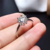 LeeChee Moissanite Ring for Women Wedding Party Anniversary Ring 1CT VVS Lab Diamond With Certificate Real 925 Sterling Silver|Rings|