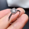 Moissanite ring for women engagement gift 1ct 6.5mm VVS round excellent cut with certificate real 925 soild sterling silver|Rings|