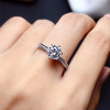 Moissanite Ring Real 925 Sterling Silver 1CT 6.5MM VVS for Women Wedding Party Anniversary GifT Fine Jewelry Round Excellent Cut|Rings|