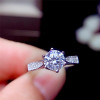 Moissanite ring Wedding Party Anniversary Ring For Women 1CT 6.5MM VVS Lab Diamond With Certificate Real 925 Sterling Silver|Rings|