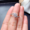 1CT Moissanite Ring 6.5MM VVS Lab Diamond Fashion Fine Jewelry for Women ngagement Anniversary Gift Real 925 Sterling Silver|Rings|