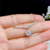 1CT Moissanite Necklace Real 925 Sterling Silver Fine Jewelry 6.5MM VVS Lab Diamond With Certificate Women Wedding Party Gift|Necklaces|