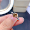 Yellow Moissanite Ring 1CT VVS 6.5MM Lab Diamond with Certificate Fine Jewelry for Women Wedding Gift Real 925 Sterling Silver|Rings|