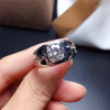 Moissanite Ring for Men Wedding Party Anniversary Gift 2CT VVS Lab Diamond Jewelry with Certificate Real 925 Sterling Silver|Rings|
