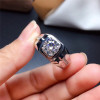 Moissanite Ring for Men Wedding Party Anniversary Gift 2CT VVS Lab Diamond Jewelry with Certificate Real 925 Sterling Silver|Rings|