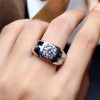 Moissanite Ring for Men Wedding Party Anniversary Gift 2CT VVS Lab Diamond Jewelry with Certificate Real 925 Sterling Silver|Rings|