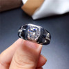 Moissanite Ring for Men Wedding Party Anniversary Gift 2CT VVS Lab Diamond Jewelry with Certificate Real 925 Sterling Silver|Rings|