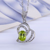 LeeChee 100% natural peridot pendant for women 5*7mm green gemstone necklace fine jewelry for girl real 925solid sterling silver|Pendants|