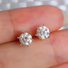 18K Rose Gold Moissanite Stud Earrings 1CT VVS Lab Diamond Fine Jewelry for Women Anniversary Gift Total 2CT Real Au750 Earring|Stud Earrings|