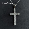 Moissanite Pendant 0.1CT 3MM 12 Pieces Lab Diamond Tested Passed Fine Jewelry Cross Design Real 925 Sterling Silver Necklace|Pendants|