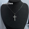 Moissanite Pendant 0.1CT 3MM 12 Pieces Lab Diamond Tested Passed Fine Jewelry Cross Design Real 925 Sterling Silver Necklace|Pendants|