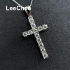 Moissanite Pendant 0.1CT 3MM 12 Pieces Lab Diamond Tested Passed Fine Jewelry Cross Design Real 925 Sterling Silver Necklace|Pendants|